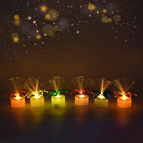 Fiber Optic Light, Mini Color Change LED Table Centerpieces, Light Up Candle - Pack of 12 - jugaad.shop