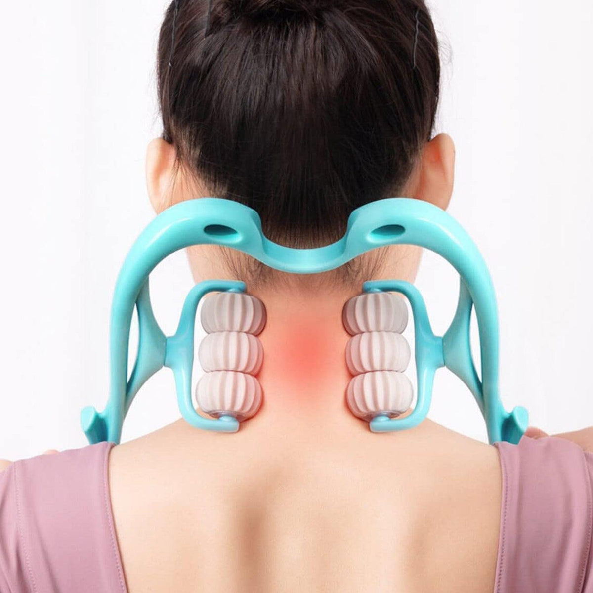 Portable neck and shoulder massager for back relief