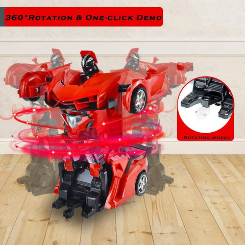 2 In 1 Automatic Robot Converted Remote Control Car With Light Scale 360°Drifting Deformation Robot Car Toy Kids Boys, Robot Convert Unique Toy For Boys (1 Pc) - jugaad.shop