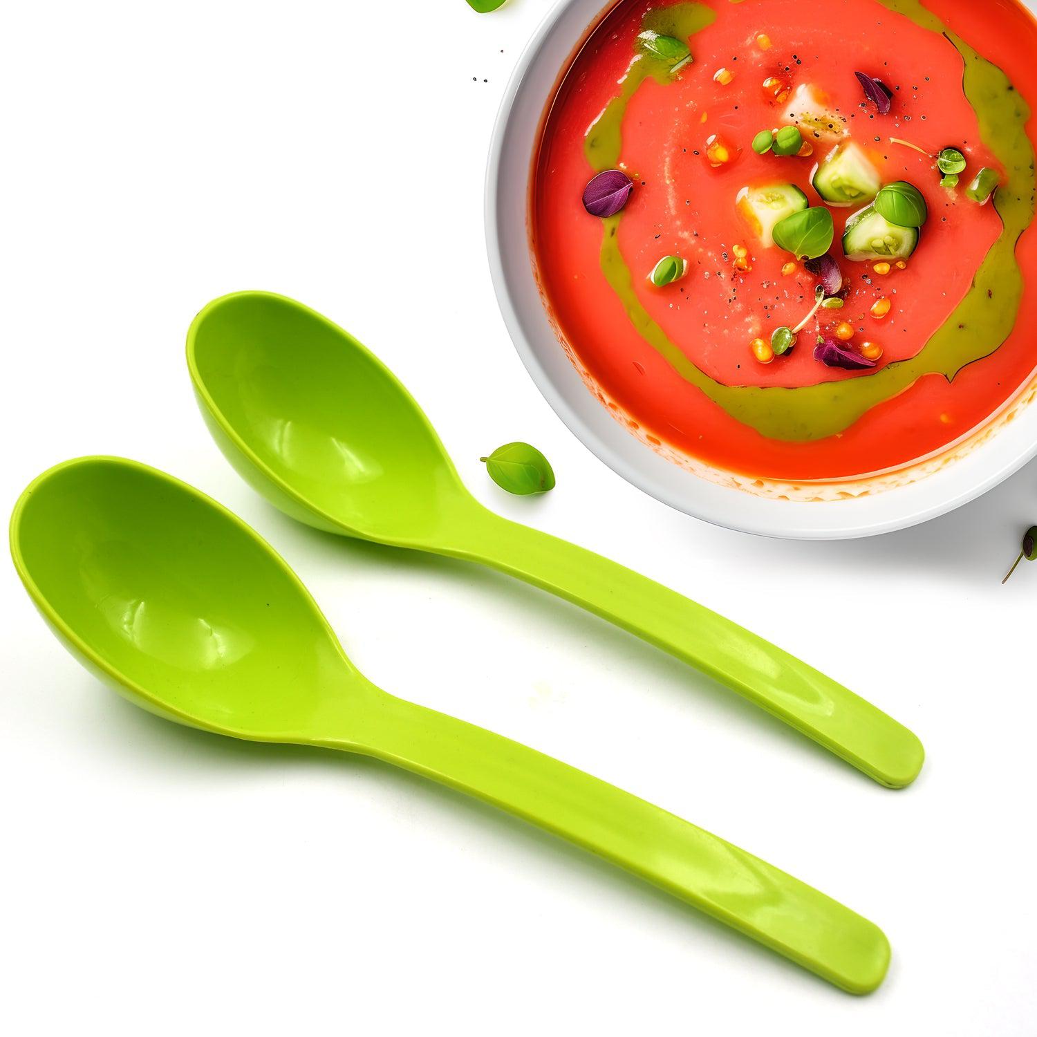 Plastic Spoon Kitchen Multipurpose Serving Ladle for Frying, Serving, Turner, Curry Ladle, Serving Rice, Spoon Used While Eating and Serving Food Stuffs Etc (2 Pcs Set / 10 Inch ) - jugaad.shop