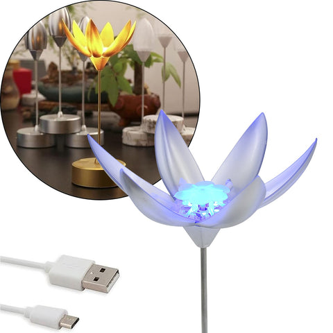 Lotus Flower Lamp with Music, Touch Open and Close, USB Rechargeable (1 Pc / Only One Color) - jugaad.shop