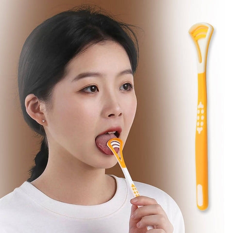 Tongue Scraper and Tongue Brush Great for Oral Care, Help Fights Bad Breath and Freshen The Breath, Tongue Cleaner for Adults and Kids, Easy to Use, Comfortable Safe and Anti-Slip Simple and Stylish Odor Removal (1 Pc) - jugaad.shop