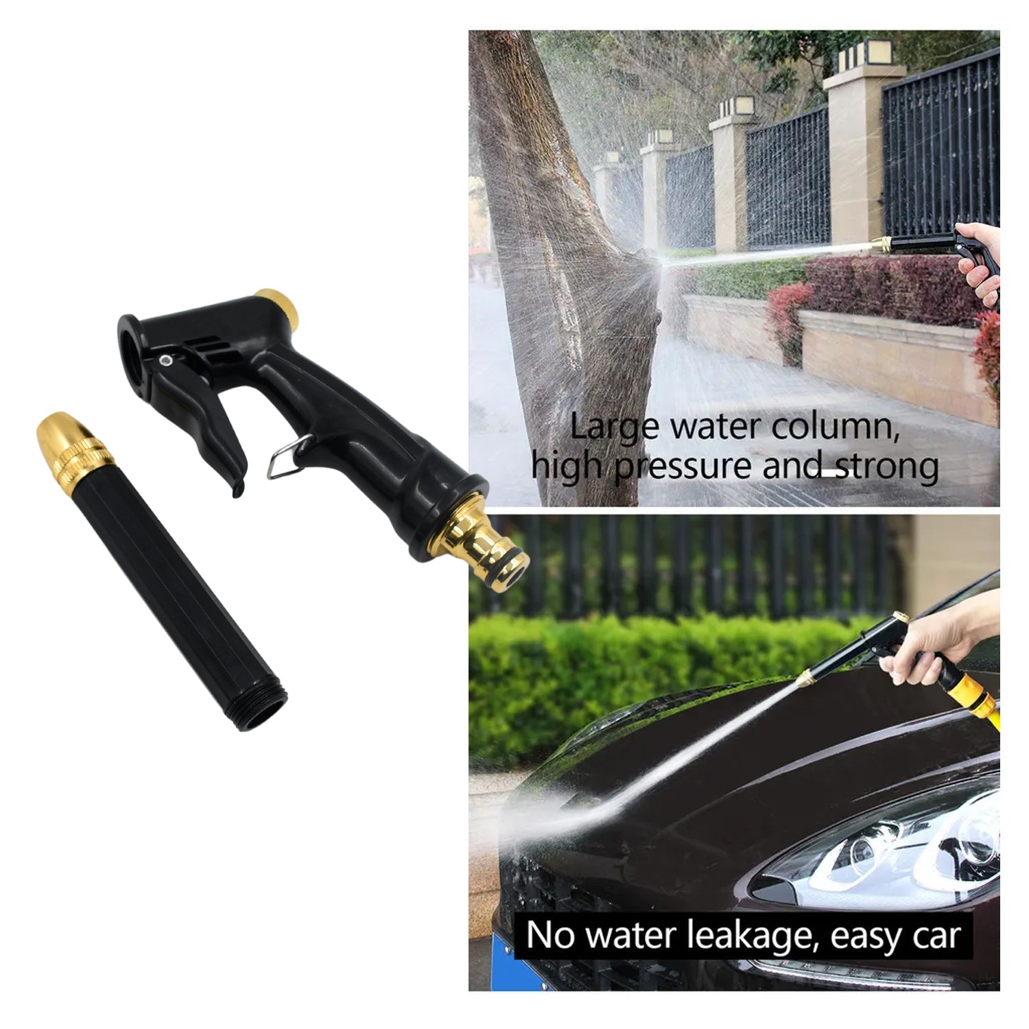 Plastic Body, Metal Trigger & Brass Nozzle Water Spray Gun For Water Pipe | Non-Slip | Comfortable Grip | Multiple Spray Modes | Ideal Pipe Nozzle For Car Wash, Gardening,& Other Uses - jugaad.shop