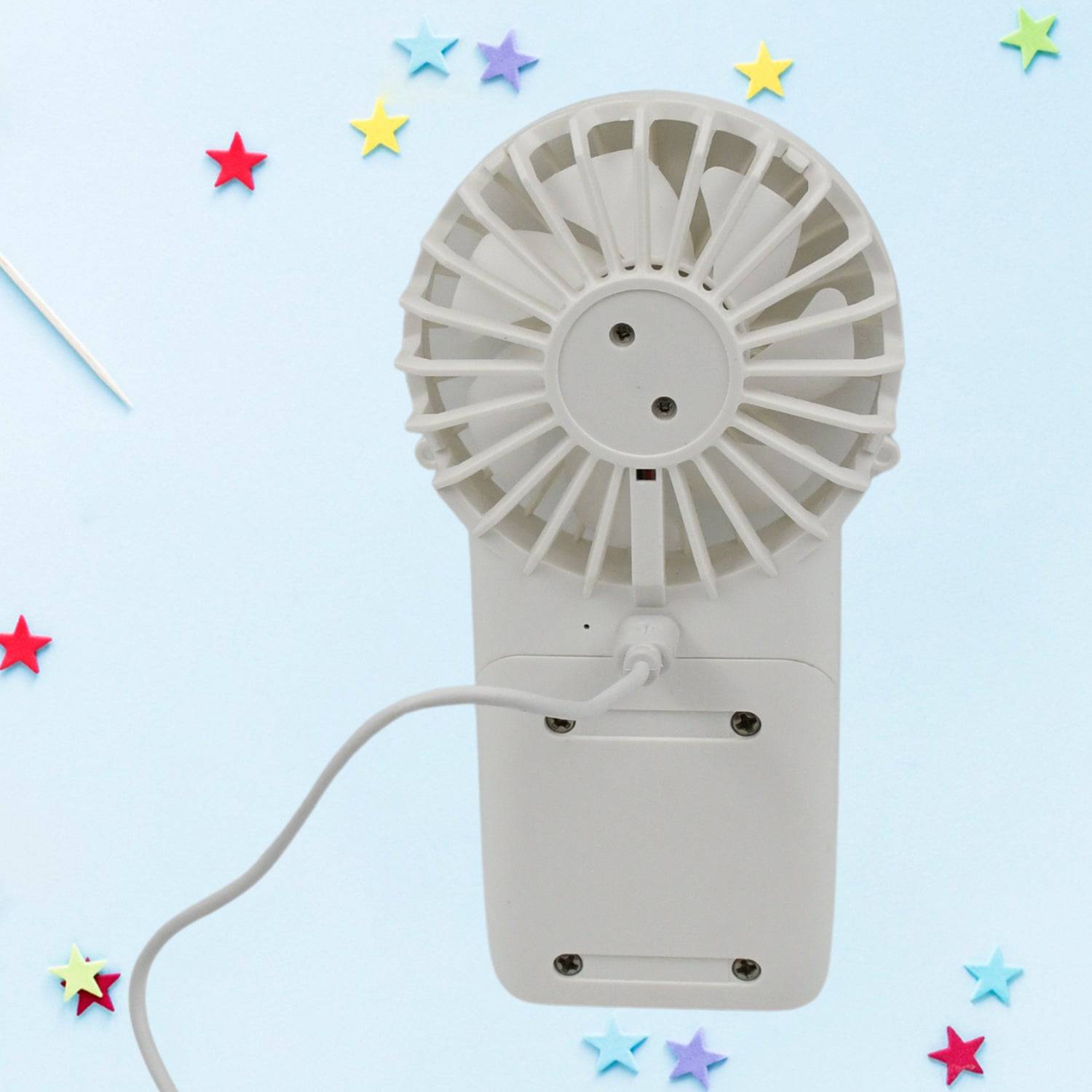 Portable Small Electric Fan, Handheld Fan With 3 Modes USB Rechargeable Mini Student Handheld Class Personal Fan (1 Pc) - jugaad.shop