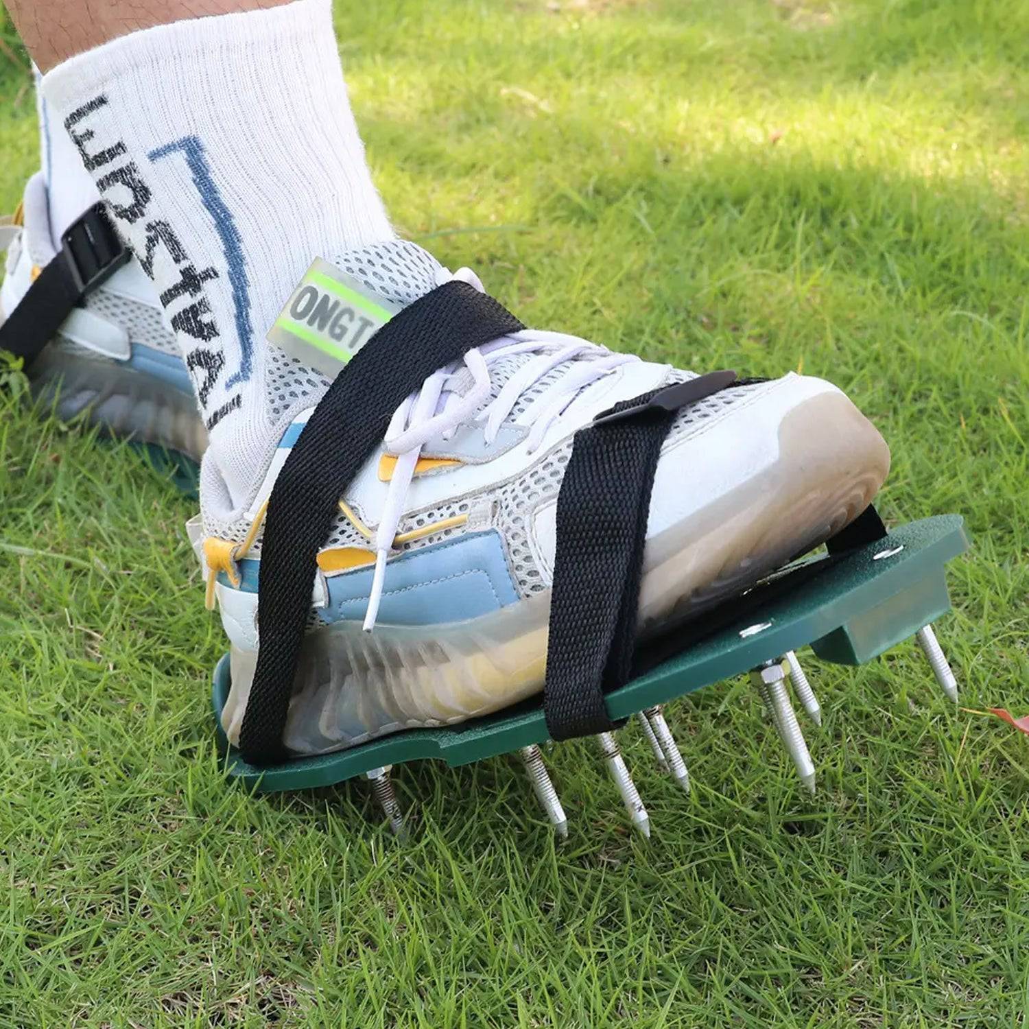 Lawn Aerator Sandals, Garden Grass Aerator Spiked Sandals Green Studded Shoes for Yard Patio Garden Excavation - jugaad.shop