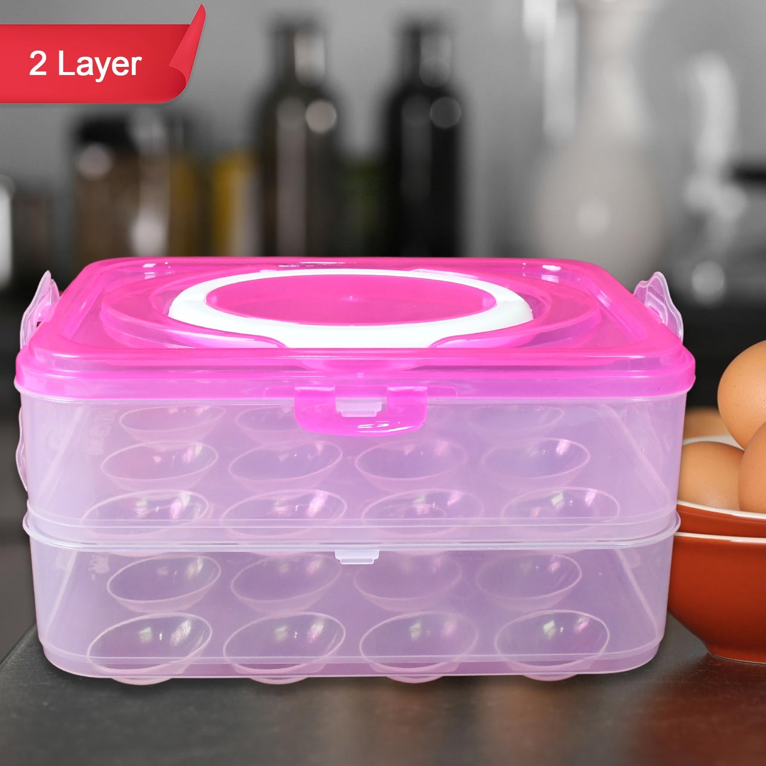 Double Layer 24 Grid Egg Storage Box for Egg Storage Container - jugaad.shop