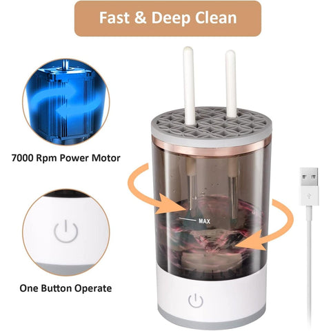 Automatic Makeup Brush Cleaner Fast Electric Brush Cleaner Hand Free Machine Super Clean Brush Washer & Brushes Organizer Tool (1 Pc) - jugaad.shop