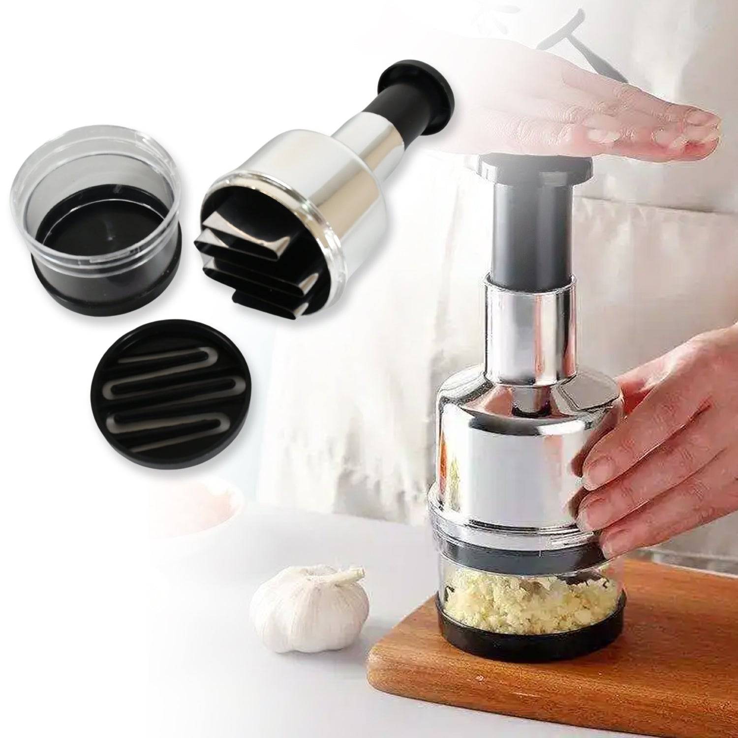 Food Cutter, Multifunctional Stainless Steel Blade Onion Cutter Food Vegetable Cutting Tool Home Kitchen Accessory, Vegetable Onions Garlic Nuts Salads Hand Chopper Kitchen - jugaad.shop