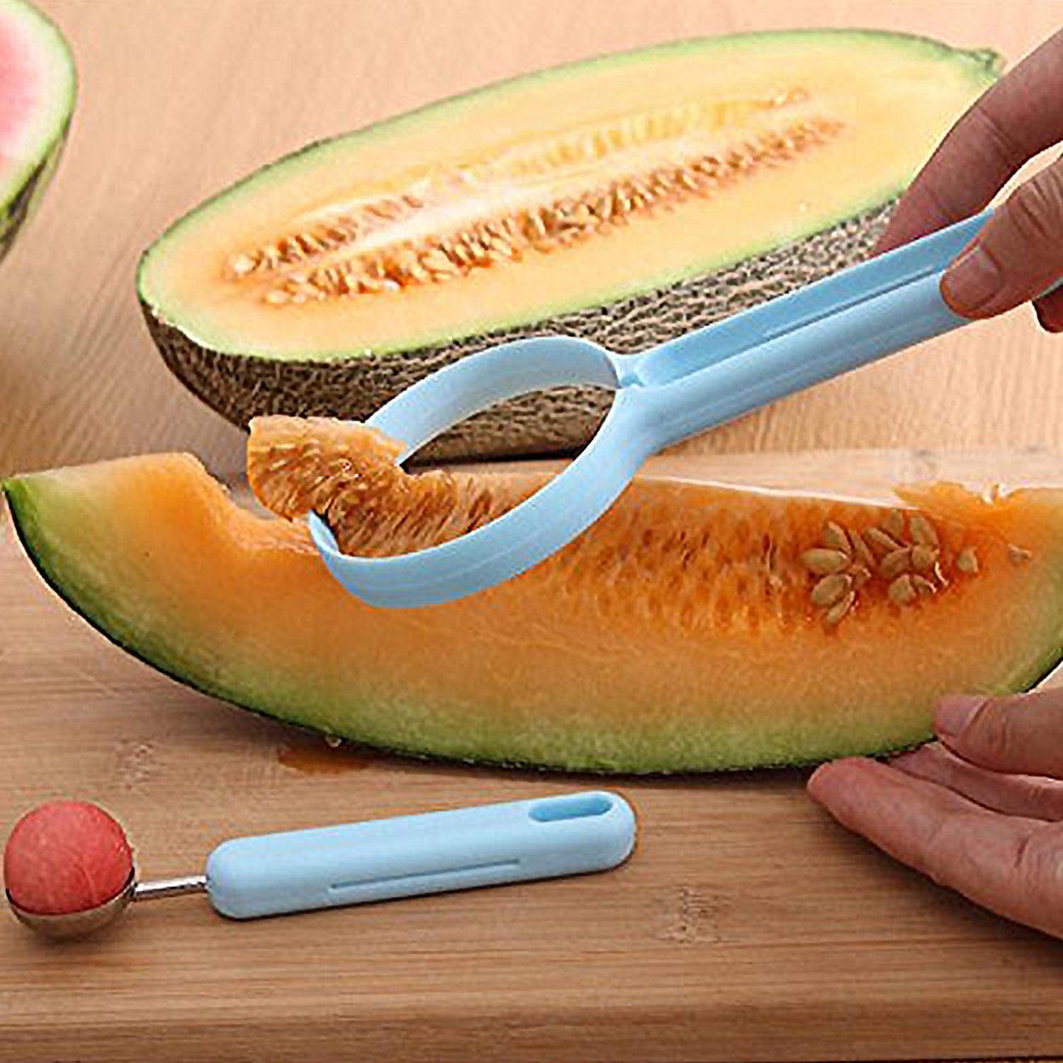 2 in 1 Kitchen Tool - Soft Fruit Peeler and Baller - Avocado, Papaya, Watermelon, Honey Dew - Kitchen Gadget Tool (1 Pc) - jugaad.shop