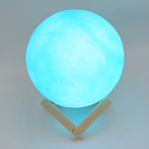 Moon Night Lamp Blue Color with Plastic Stand (15 x12 Cm / 1 Pc) - jugaad.shop