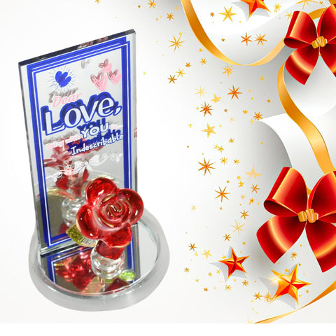 Lovely Rose Gift Showpiece, Love showpiece Valentine's Day Gift, Cute Anniversary, Wedding, Birthday, Boyfriend, Husband Romantic Unique Gift Set, Home Decoration Gift Set (1 Pc) - jugaad.shop