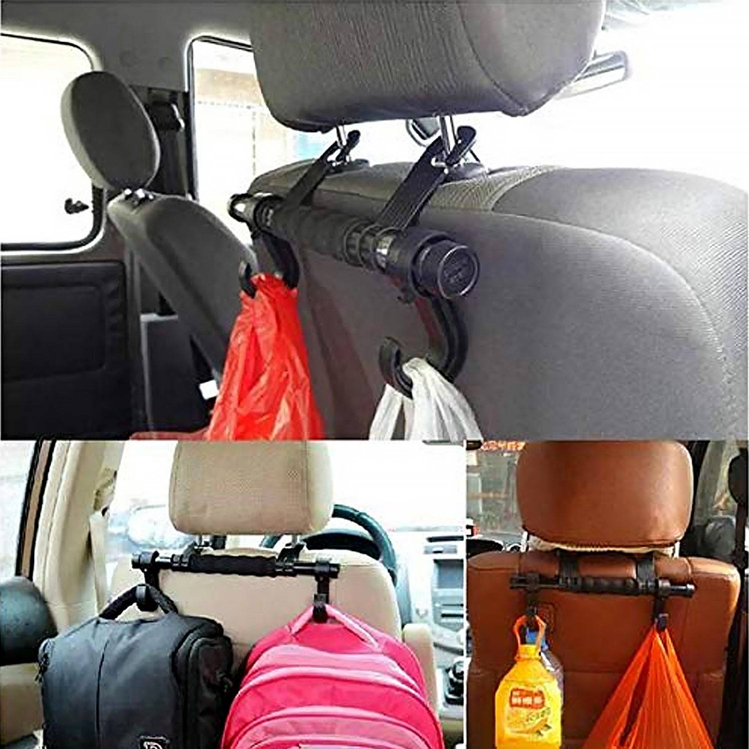 Back Seat Organizer Head Rest Luggage Bag Holder Hook Hanger Kit for Car Truck SUV - jugaad.shop