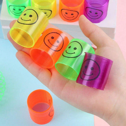 Multicolor Magic Smiley Spring, Spring Toys, Slinky, Slinky Spring Toy, Toy for Kids for Birthdays, Compact and Portable Easy to Carry (12 Pcs Set) - jugaad.shop