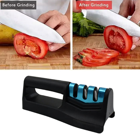 Knife Sharpener for Kitchen | Knife Sharpener with Vegetable Chopper and Fish Scale Remover | Handheld Knives & Pocket Knife Sharpener | Knife Sharpener for Chefs & Serrated Knife (9in1) - jugaad.shop