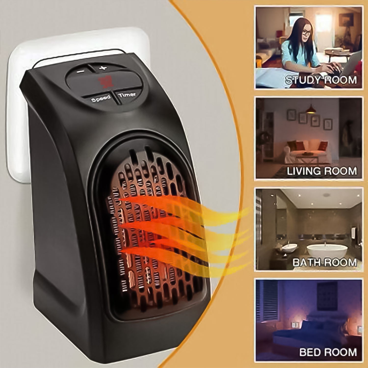 Electric Mini Handy Heater Plug-In Wall (400w) - jugaad.shop