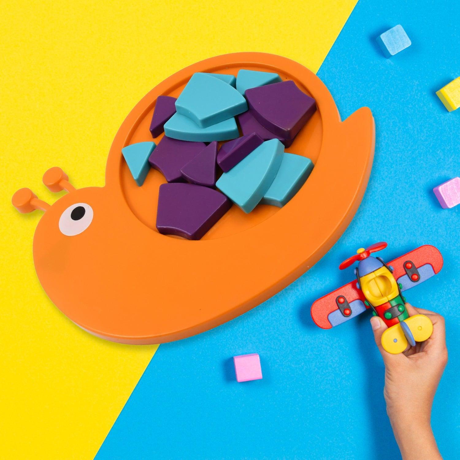 Toys Snail Puzzle Kids, Mini Travel Puzzle Games & Pre School Toys Develops Motor & Reasoning Skills STEM Educational Toy, Birthday Gifts 3 - 6 Year kids, Brain Games for Kids, Building Blocks for Kids (Mix Color) - jugaad.shop