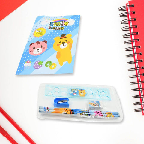 Stationery Kit for Kids - Stationery Set, Includes Wooden Pencil, Sharpener, Pencil and Eraser Set, Birthday Return Gift for Kids, Boys, Girls, 2 Pencil, 1 Scale, 1 Notebook,1 Sharpener, 1 Eraser & With Zip Bag (6 Pcs Set) - jugaad.shop