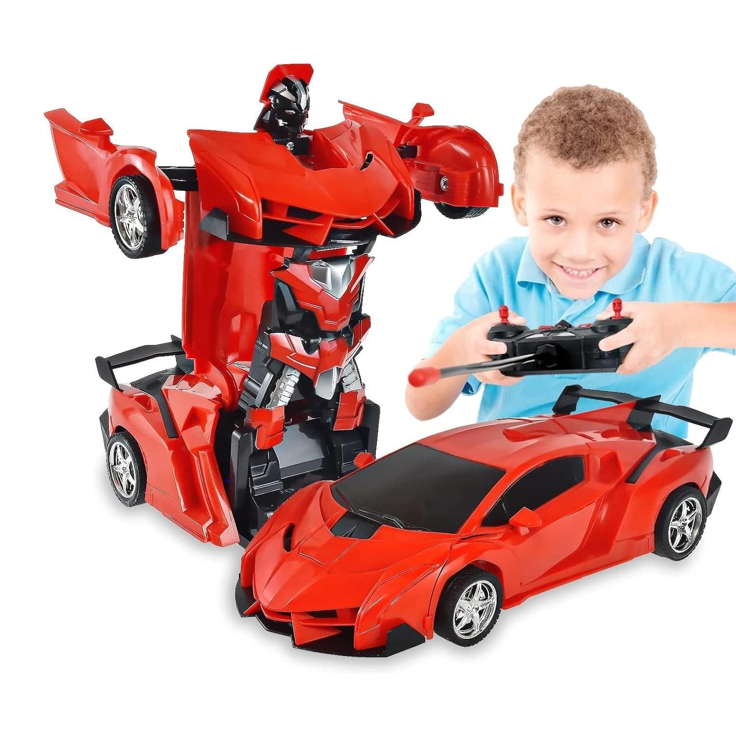 2 In 1 Automatic Robot Converted Remote Control Car With Light Scale 360°Drifting Deformation Robot Car Toy Kids Boys, Robot Convert Unique Toy For Boys (1 Pc) - jugaad.shop