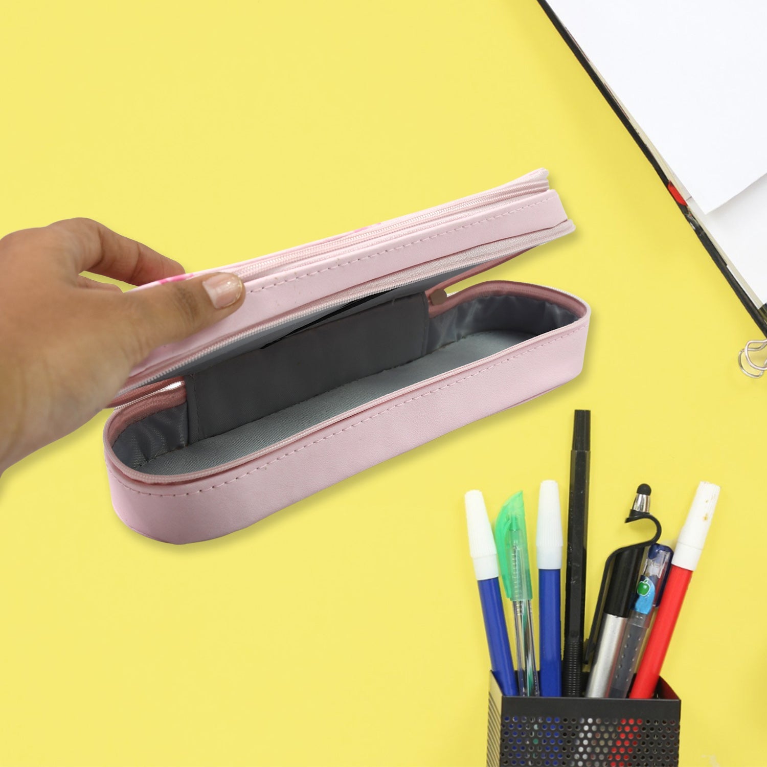 Double Layer Large Capacity With Multi-Functional Pencil Case (1 Pc)-jugaad.shop