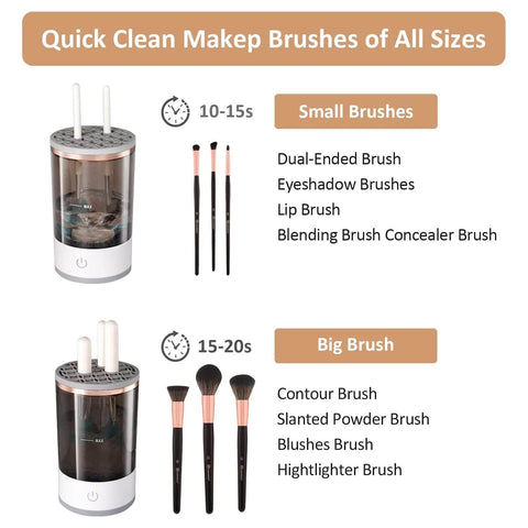 Automatic Makeup Brush Cleaner Fast Electric Brush Cleaner Hand Free Machine Super Clean Brush Washer & Brushes Organizer Tool (1 Pc) - jugaad.shop