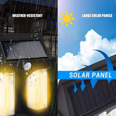 Outdoor Solar Wall Lamp Outdoor Waterproof High Quality Lamp Induction Garden Lamp Garden Villa Night Lamp Double Lamp Light (1 Pc) - jugaad.shop