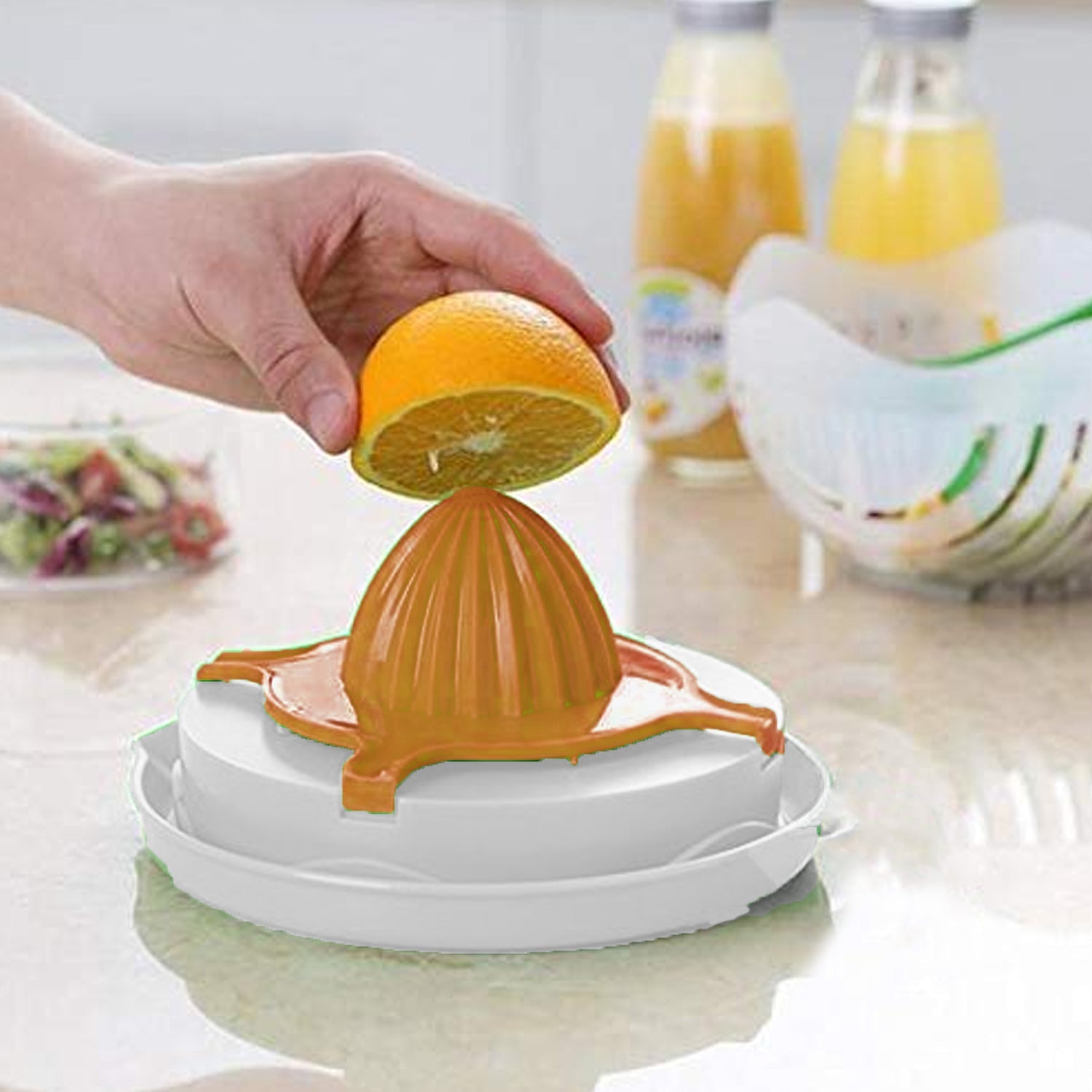 2 In 1 Salad Cutter Bowl with Lemon Squeezer Citrus Juicer (1 Pc) - jugaad.shop