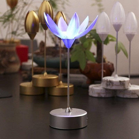 Lotus Flower Lamp with Music, Touch Open and Close, USB Rechargeable (1 Pc / Only One Color) - jugaad.shop