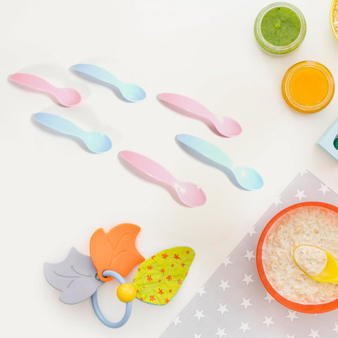 Kids Cute Food Grade Foods Feeding Training Baby Spoon (Set of 6 pcs) - jugaad.shop