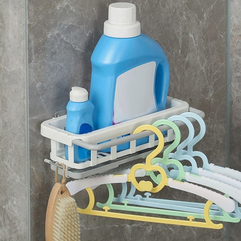 Multipurpose Platic Hanging Drain Rack Retractable Sponge Storage Hanging Rack With Adhesive Hook for Kitchen and Bathroom Dishcloth Holders Basket Drying Tray Organizer - jugaad.shop