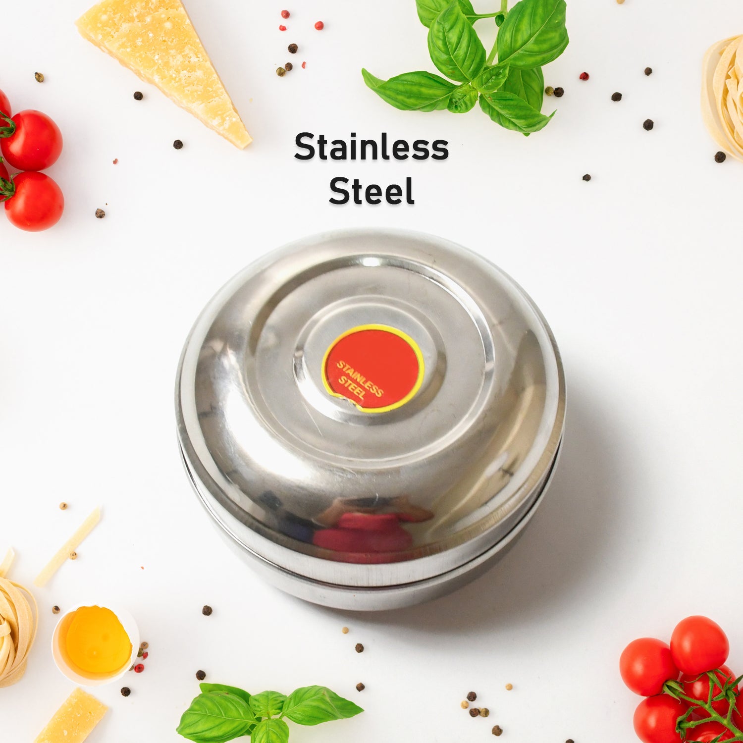 Multi-Purpose Stainless Steel Round Shape Tiffin Box - Small Gift For Baby Girl And Baby Boy For Office, School / Tuition / Picnic (big) - jugaad.shop