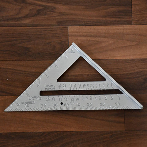 Double Side Scale Triangle Measurement Hand Tool, 45 Degree Triangle Ruler, Home for Industry, Aluminum Alloy Rafter Square 7-Inch Length - jugaad.shop