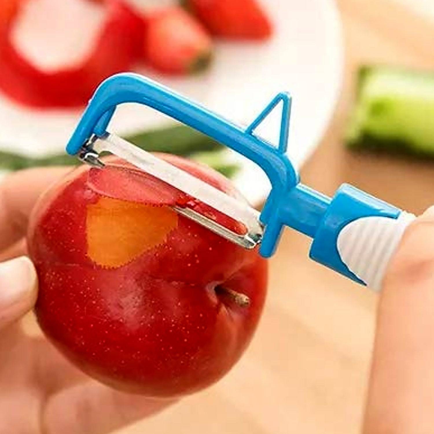 Vegetable Fruit Peelers Slicer & Bottle Opener, Kitchen Peeler For Veggie Fruit Potato Carrot, Bottle Opener With Plastic Handle Bottle Openers Wine Bottle Opener Cold Drink Bottle Opener (2Pc) - jugaad.shop