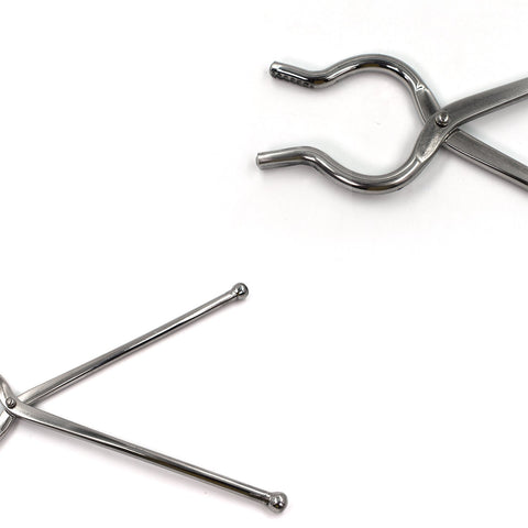 Ganesh premium stainless steel tongs, 8mm, various views and details.