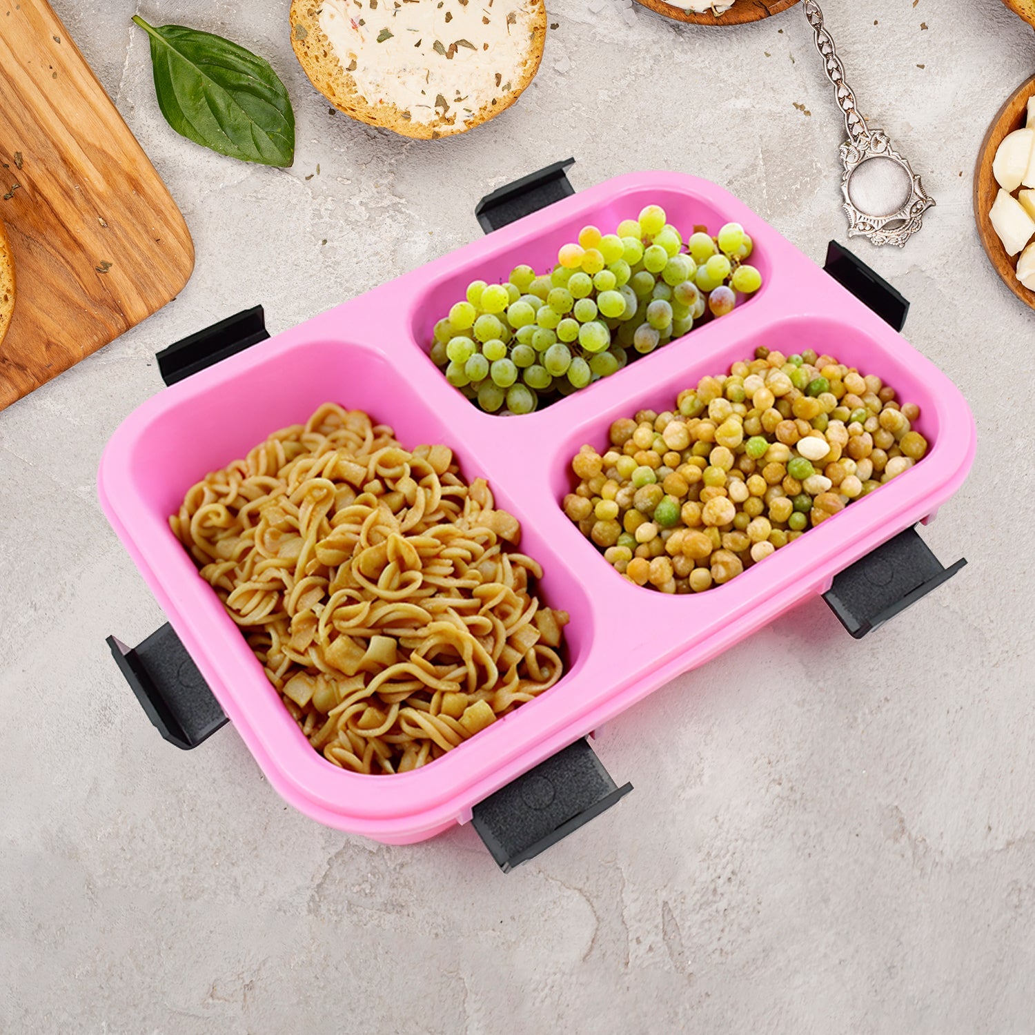 Plastic 3 Compartment Insulated Lunch Box, Lunch Box (1 Pc) - jugaad.shop