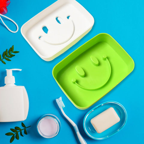 Portable Travel Home Box Cute Cartoons Smile Face Container Draining Holder Soap Dish - jugaad.shop