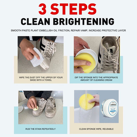 Stain Remover Cleansing Cream for Shoe Polish Sneaker Cleaning Kit Shoe Eraser Stain Remover White Rubber Sole Shoe Cleaner White Shoe Cleaning Cream Stain Remover (260 Gm) - jugaad.shop