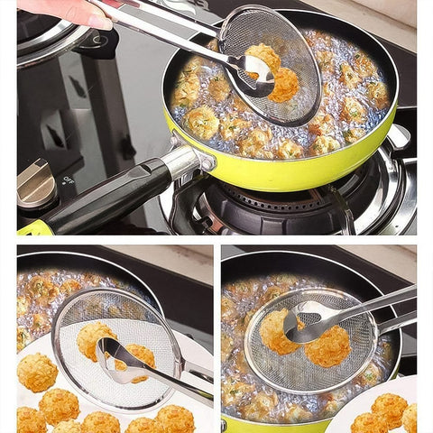 2In1 Stainless Steel Filter Spoon with Clip Food Kitchen Oil-Frying Multi-Functional - jugaad.shop