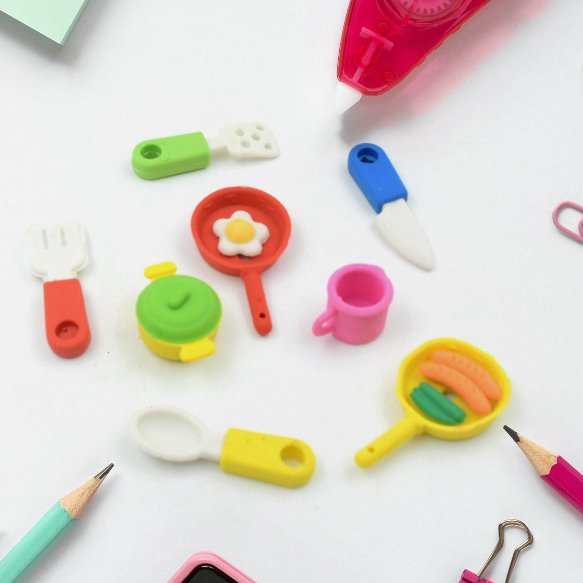 Fancy & Stylish Mini Erasers for Kids (8 Pc Set) - Fun Designs, Party Favors - jugaad.shop