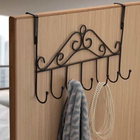 Over The Door Hanger Rack 7 Hooks Decorative Ognazier Hook Rack Stylish Door Hanger Door Hook Hangers with 7 Hooks,Metal Hanging Rack for Home Office Use - jugaad.shop