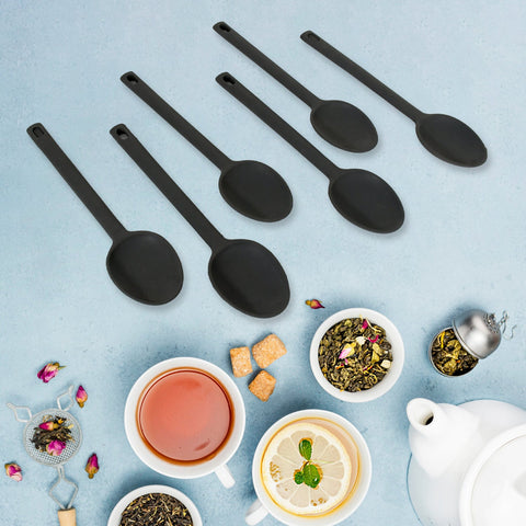 Multipurpose Silicone Spoon, Silicone Basting Spoon Non-Stick Kitchen Utensils Household Gadgets Heat-Resistant Non Stick Spoons Kitchen Cookware Items For Cooking and Baking (6 Pcs Set) - jugaad.shop