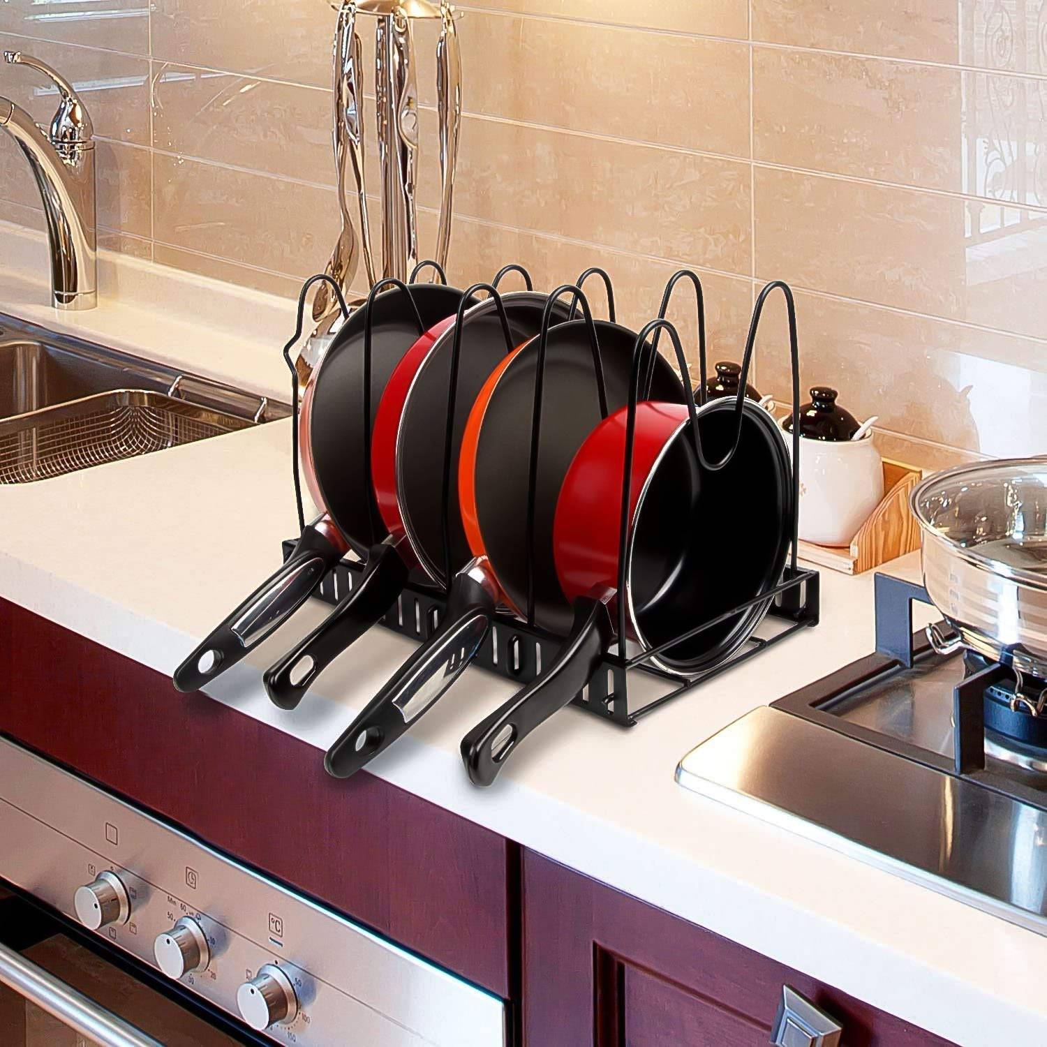 Multipurpose Pan & Pot Organizer Rack (1 Pc) - jugaad.shop