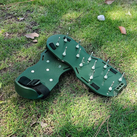 Lawn Aerator Sandals, Garden Grass Aerator Spiked Sandals Green Studded Shoes for Yard Patio Garden Excavation - jugaad.shop