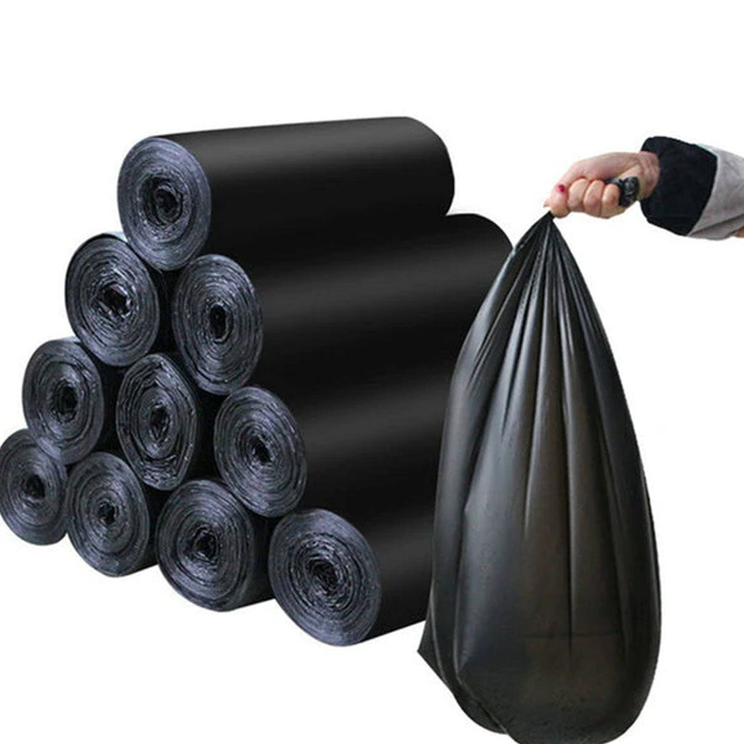 Black Garbage Bags / Dustbin Bags / Trash Bags 45x50cm (1Pc) - jugaad.shop