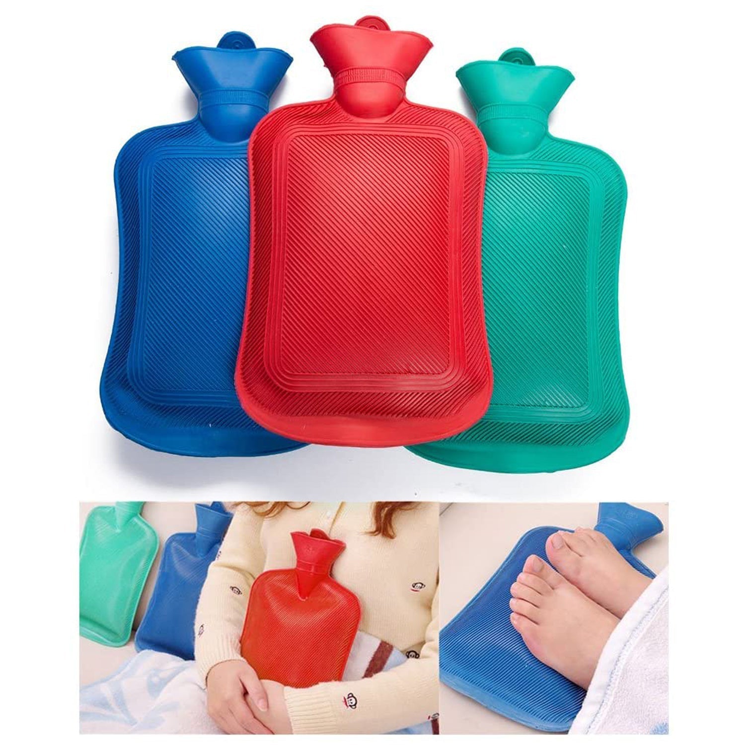 Small rubber pad for hot water and pain relief.