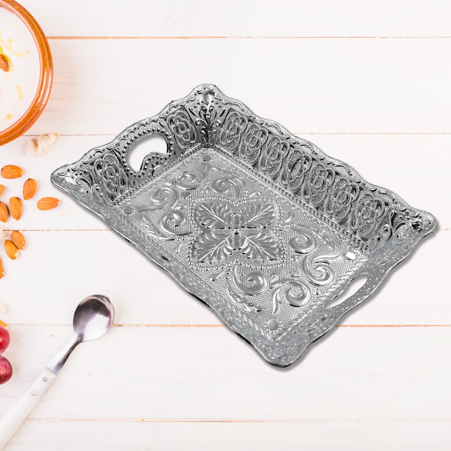 Decorative Mukhwas Serving Tray Serving Mukhwas Plate Fancy Candy Tray Dry Fruit Serving Tray - jugaad.shop