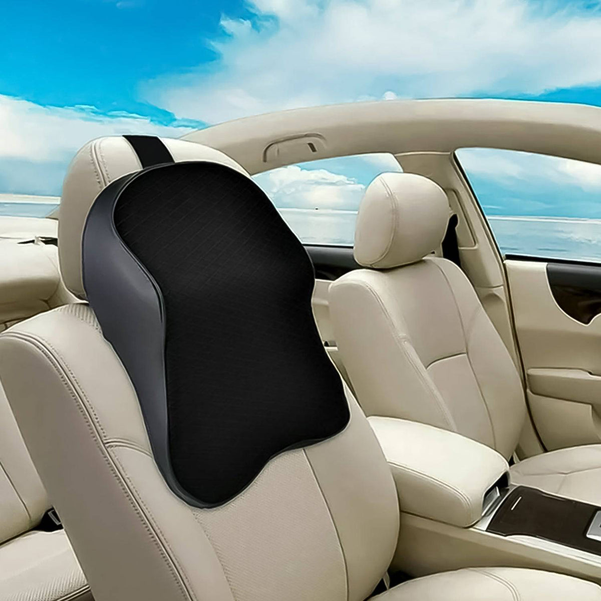 Car Neck Pillow Car Neck Headrest Pillow Memory Foam Car Accessories Cushion Car Seat Head Support Neck Protector Car Seat Neck Pillow, for Driving (1 Pc) - jugaad.shop