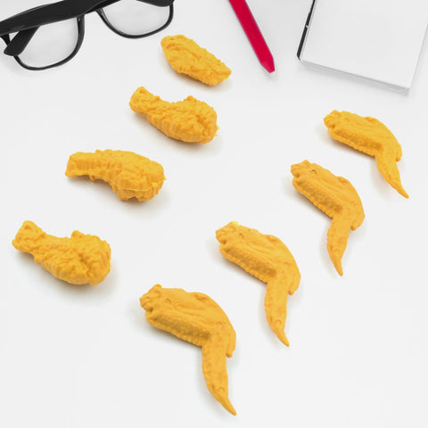 Cute Erasers, Pencil Eraser, Chicken Wings Chicken Legs Eraser Student School Supplies Gifts Chicken Rubber Drawing Small Eraser Office Accessory Fun Back to School Supplies Gifts Party Favor for Kids Adults Students (8 Pcs Set) - jugaad.shop