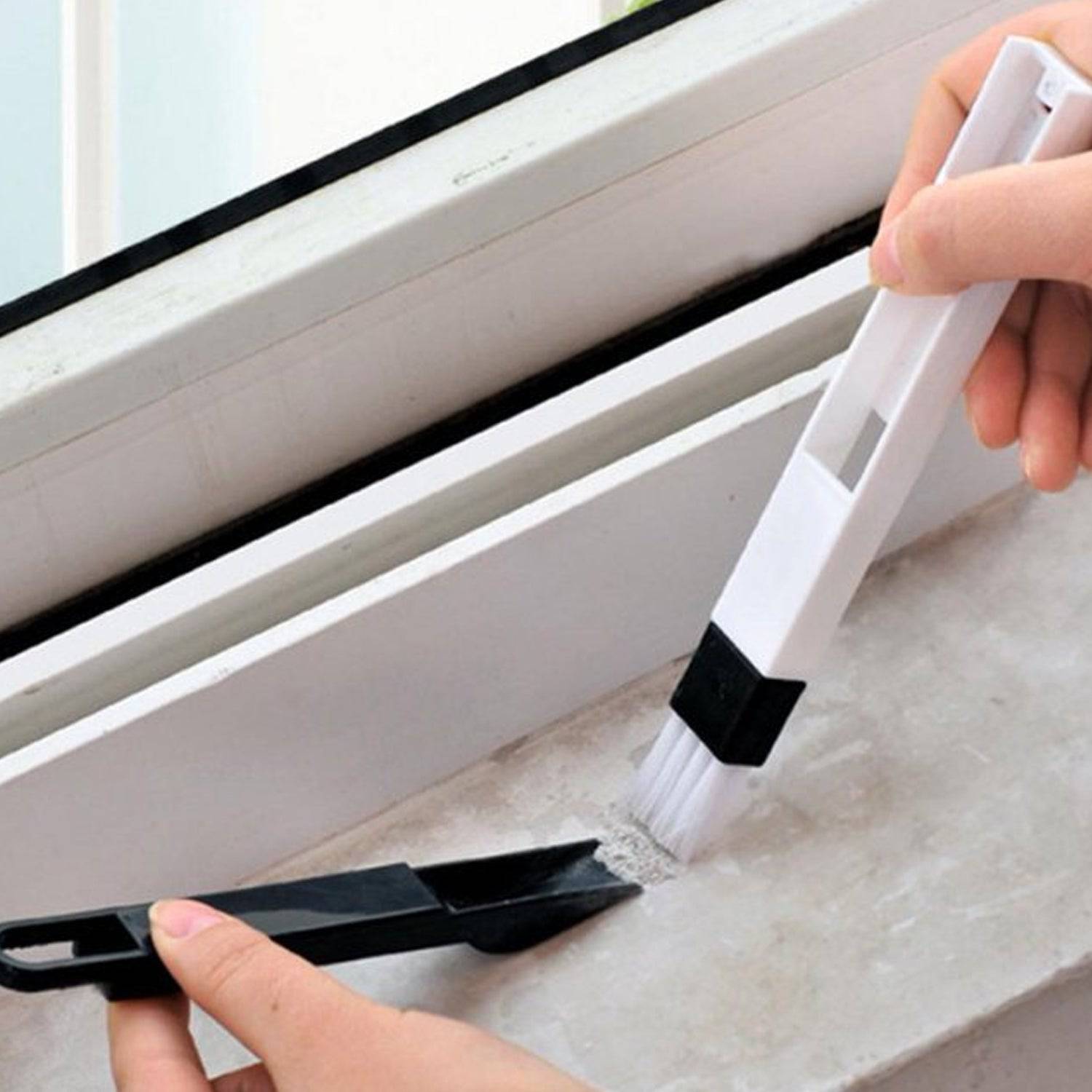 2 in 1 Multi-Function Plastic Window Slot Keyboard Wardrobe Dust Removal Cleaning Brush - jugaad.shop