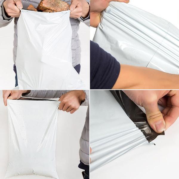 Courier bags in a bundle, highlighting their tamper-proof features and size for secure delivery