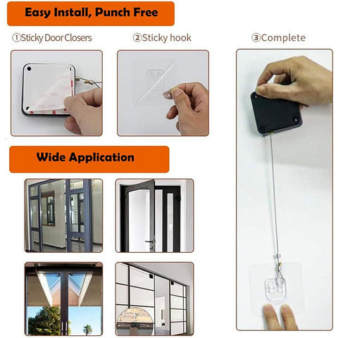 Automatic Door Closer Punch-Free Automatic Sensor Door Closer - jugaad.shop